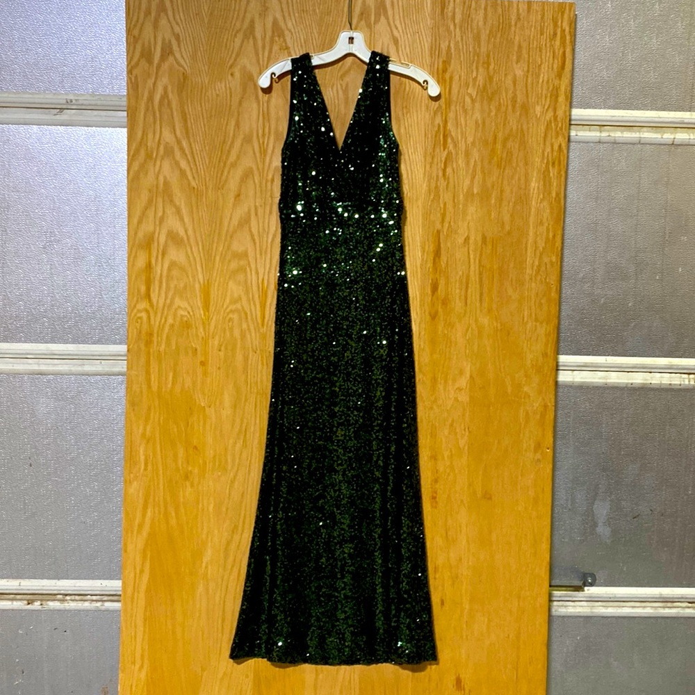 Simple beautiful green sequins maxi